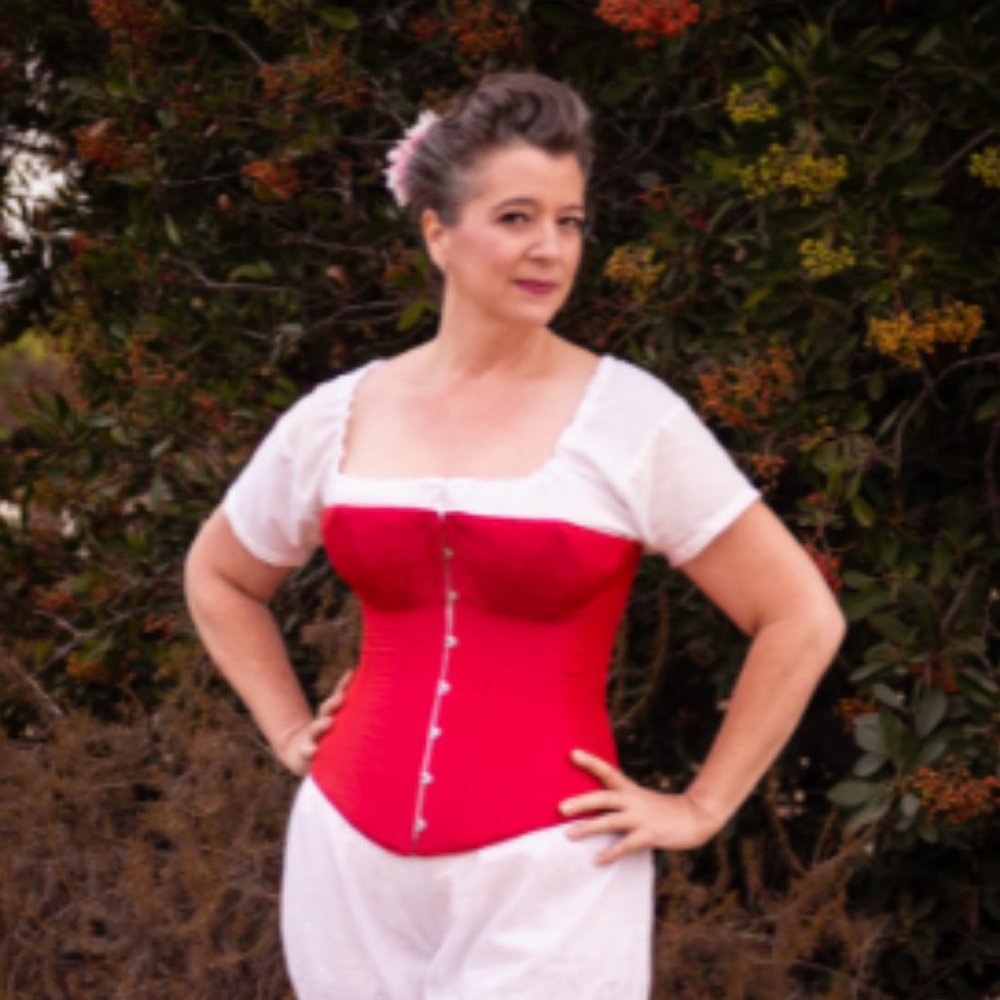 Victorian Corset Iridescent Silk Taffeta Handmade